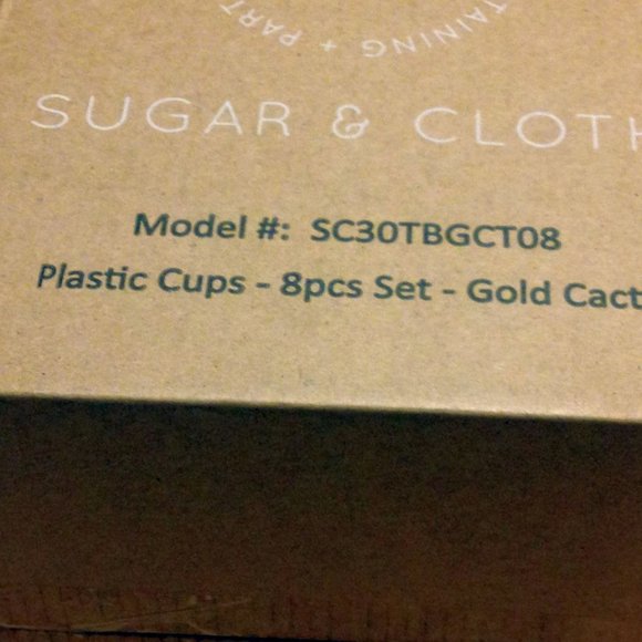 Sugar & Cloth 8 pc Gold Cacti plastic cups - Picture 7 of 7